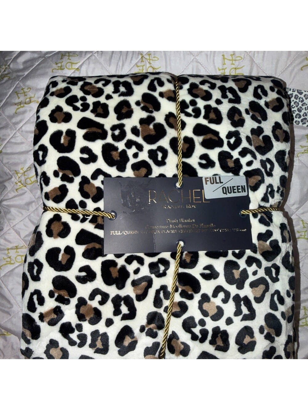 Rachel Roy Luxe Soft Plush Leopard Print Heavy Blanket Full/Queen 90x90 Soft